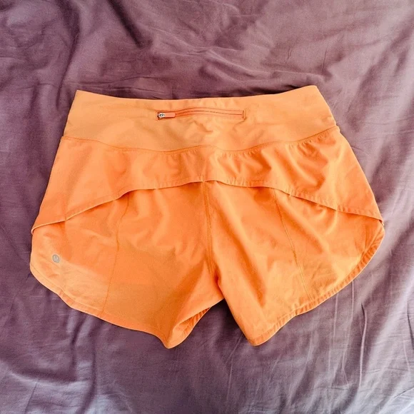Lululemon - Speed Up Mid-Rise Lined Running Short 4", Sunny Coral, Size 8 - Picture 6 of 8